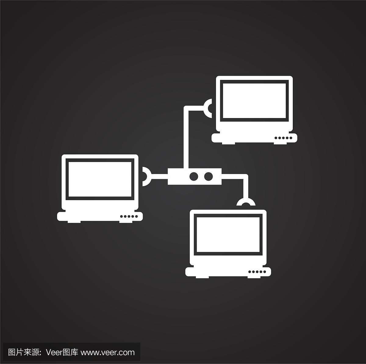 IT工程图标黑色背景的图形和网页设计,现代简单的矢量符号。网络的概念。时髦的符号为网站设计网页按钮或移动应用程序。